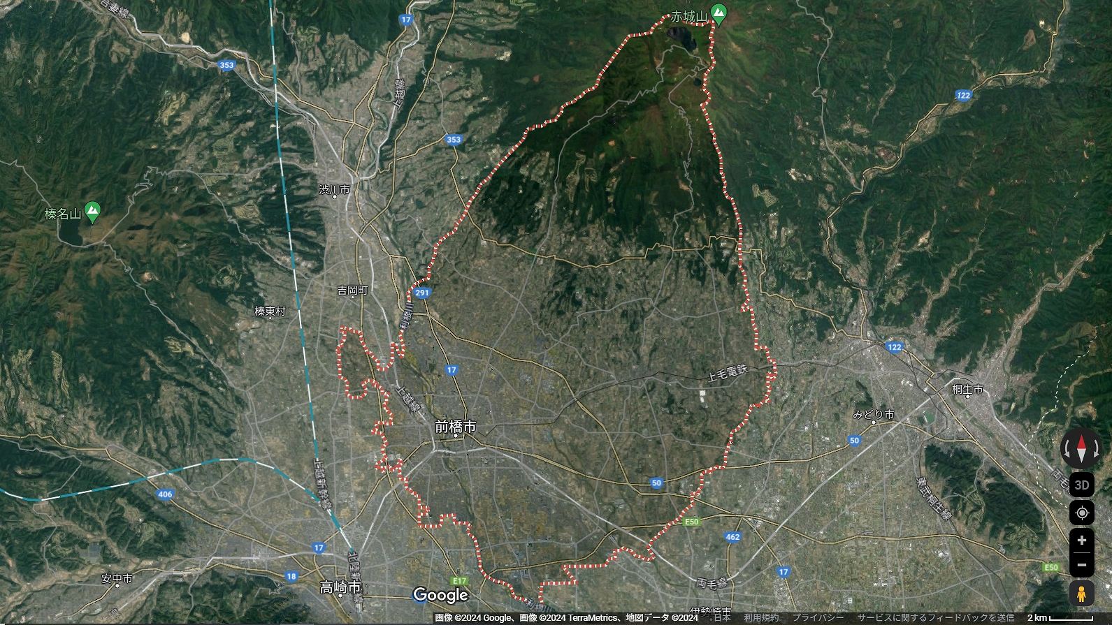 前橋市      の地図